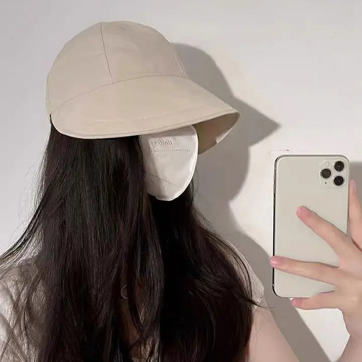 Foldable Sun Hat Summer Outdoor Beach Fisherman Hat Sun Protection Adjustable Cotton Wide Brim Women's Fisherman Hat